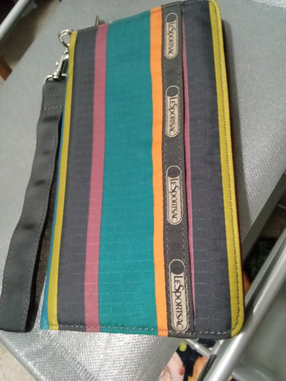 Lesportsac zipper striped colorful wallet